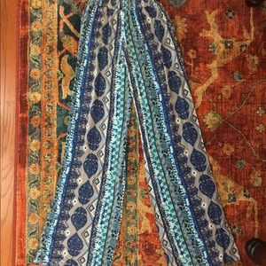Blue Palazzo Boho Pants